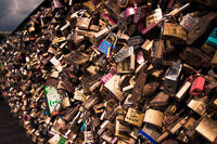 Love locks on the Pont des Arts in Paris.